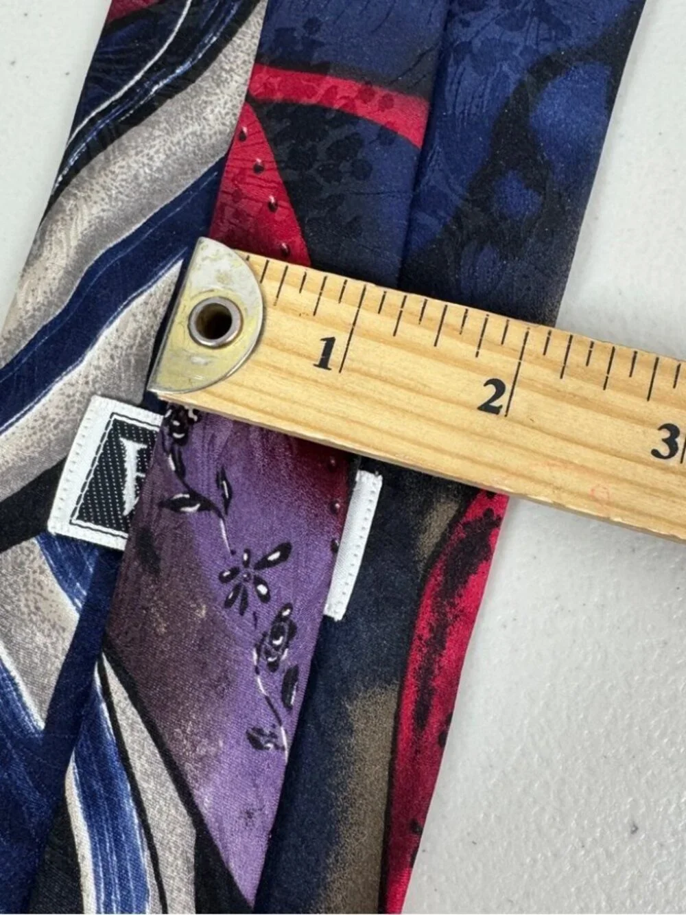 BOSA Silk Abstract Tie Blue Burgundy Artistic Pattern Designer Necktie